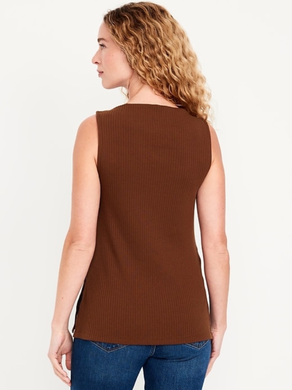 Old Navy Slit-Neck Ribbed Top - Picture 2 of 5